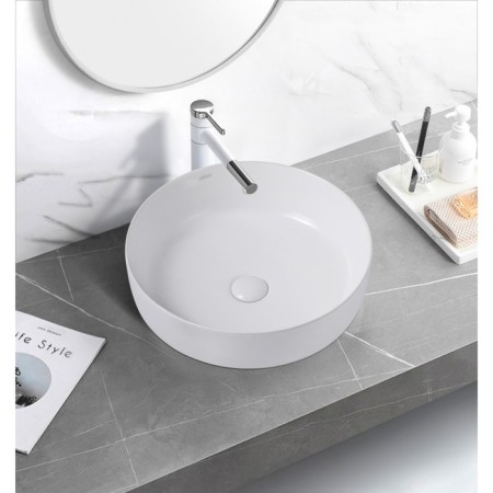ABBER Bequem AC2100 sink, invoice, 460x460x140 mm, white-2