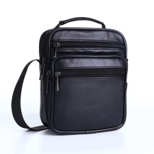 Male bag on lightning, long belt, black color