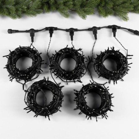 Garland "Clip-Light" 5 threads of 20 m, IP44, UMS, dark thread, 665 LED, white glow, flicker, 24 V-1