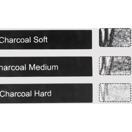 Coal pressed, black, 6 pieces in the set (soft, medium, hard)-2
