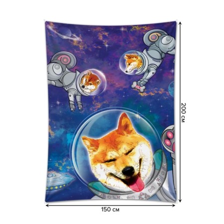 Decorative panel with photo printing "dogs in space", vertical, size 150x200 cm-1