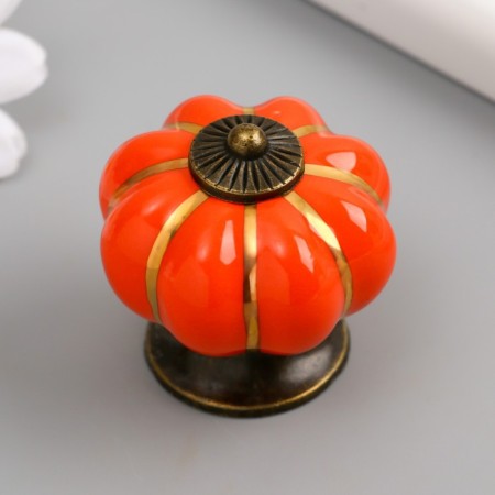 Pen for the casket ceramics, metal "Pumpkin" Orange 4x4x4 cm-3