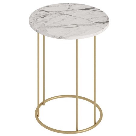 Coffee table "ST127.0", 450 × 450 × 650 mm, color MDF Monte White / Metal Metal Golden