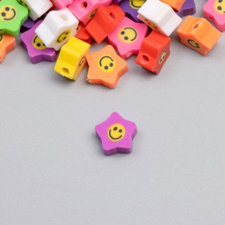A set of beads made of polymer clay "Astra" 10 mm, 20 grams, stars-smokes-1