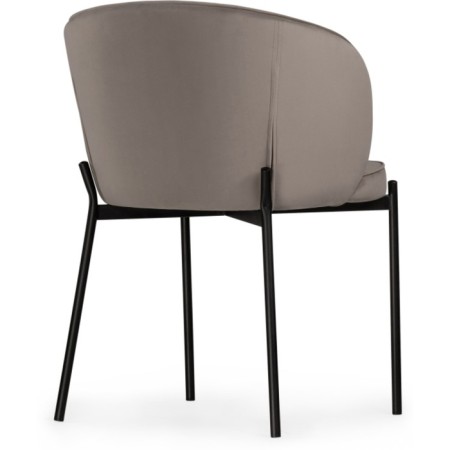 Stool on a metal frame Nile metal/velor, black/smoky 58x54x80 cm-3