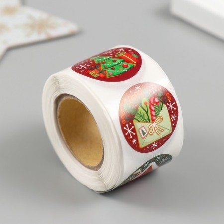 Stick Paper "New Year" d = 2.5 cm 252 pcs in roll-1