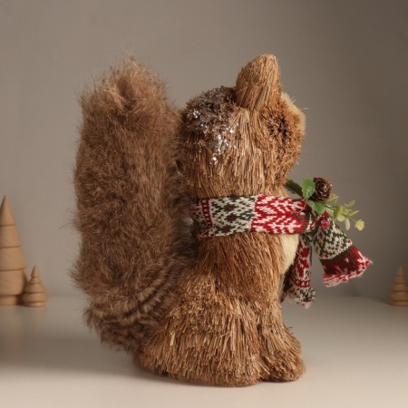 Decor "New Year's Fox in a knitted scarf" 13x25x24 cm-2