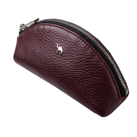 Cosmetic bag with lightning, burgundy color