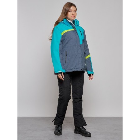 Ski jacket female winter, size 56, blue color-3