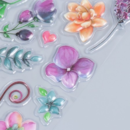 Stick plastic volumetric "butterflies and flowers" mix 14.5x25 cm-2