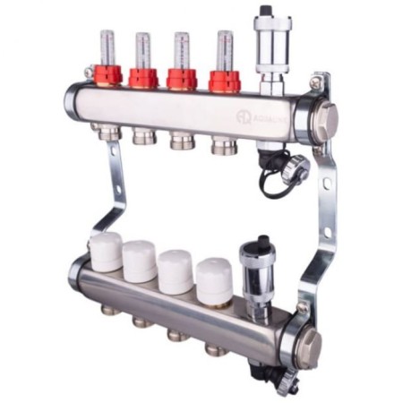 Aqualink Collector Group, 1 "X3/4", 11 outputs, with consumables, stainless steel-1