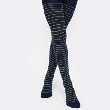 Baby tights with a terry foot, the color is dark blue, height 104-110