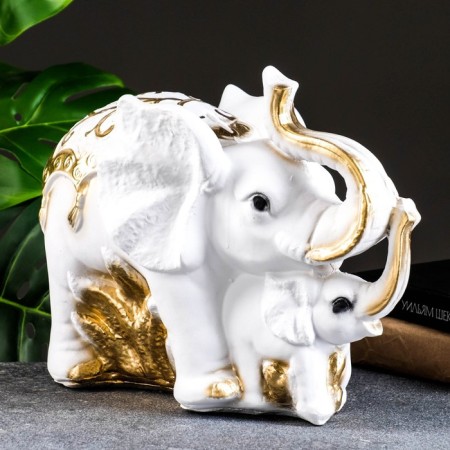Pigger "Elephant with Elephant" Golden, 16x33x25cm Mix