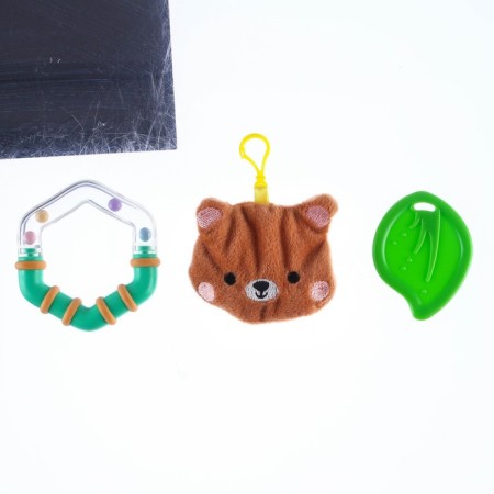 Soft game is soft on the crib, stroller "Bear", 28-43 cm., Breaker, rattles, 3 toys, crush me-5