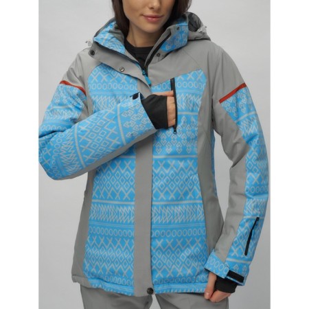 Ski jacket female winter, size 56, blue color-6