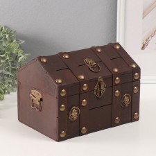 Шкатулка сундук дерево "Леон" красный 24х17х18,5 см