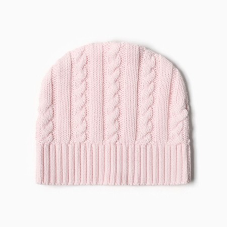 Knitted set (jumper, trousers, hat), pink color, height 62 cm-10