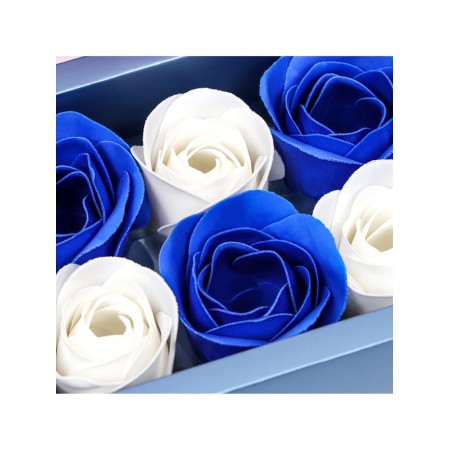 Soap roses, white and blue, set of 6 pcs.-5