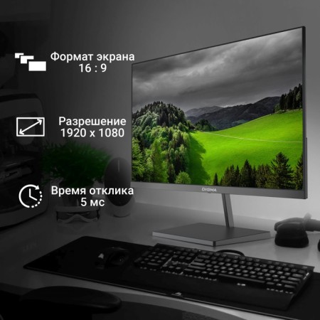 Монитор Digma 23.8" Progress 24P402F черный IPS LED 5ms 16:9 HDMI M/M матовая 250cd 178гр/1 103389-2