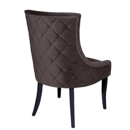 Chair "Marzio", velor fabric, Molding Nickel, supports of the wenge array, color chocolate-1