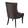 Chair "Marzio", velor fabric, Molding Nickel, supports of the wenge array, color chocolate