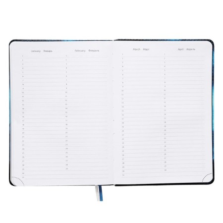 Leduced Diary A5, 160 sheets, Devente.nature, solid cover of artificial leather with foam, liesse, block 70 g/m2, blue-8