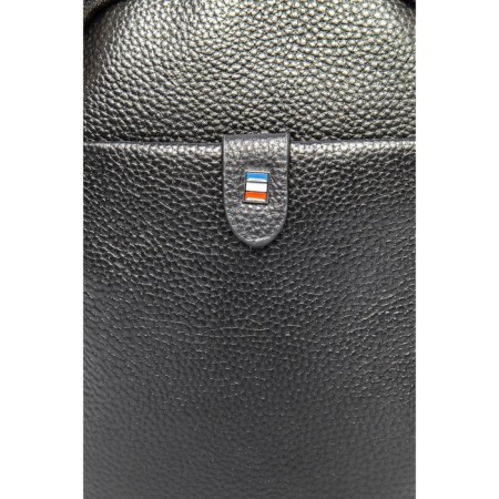Male sling bag, genuine leather, de-gosa black, 16x8x25 cm-2