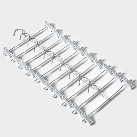 Pannings for trousers and skirts with clamps, set 10 pcs, 30 × 12.5 cm, white color-1