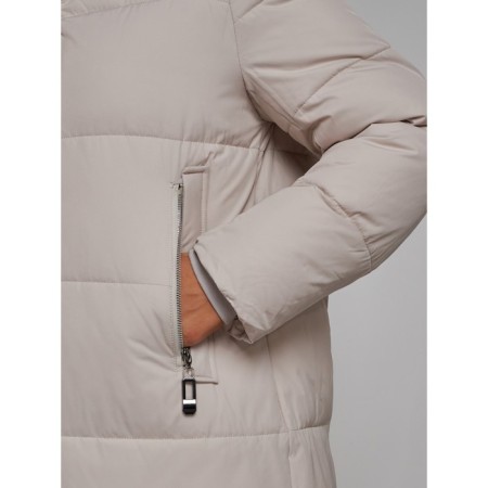 Coat insulated winter female, size 50, light-gray color-11