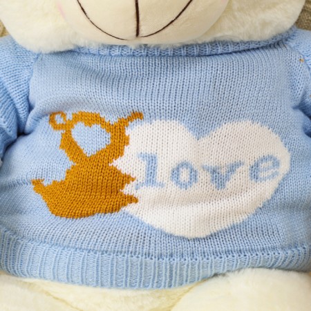 Soft toy "Bear" in a jacket, 75 cm, white color-1