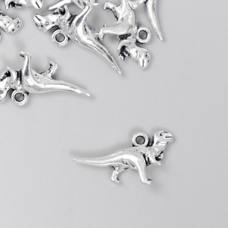 Decor for creativity Metal "Tyrannosavr" silver 2x1.1 cm
