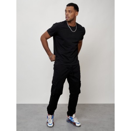 Cargo jeans male, size 44, black color-2