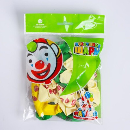 Latex ball 12 "Fruit", pastel+decorator, 5-sided, set 25 pcs.-1