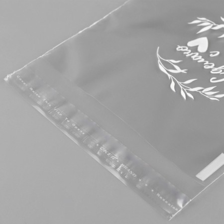 BOPP package with adhesive valve, gift packaging, “made with love”, 12.5 x 13.8/3 cm-2