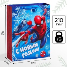 New Year. Gift package, 31x40x11 cm, packaging, spider-man