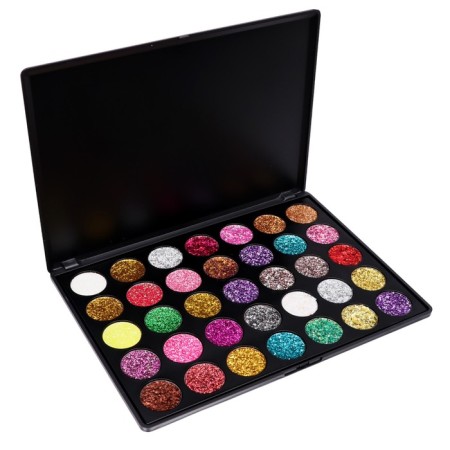 Palette shadows with sparkles, 35 colors