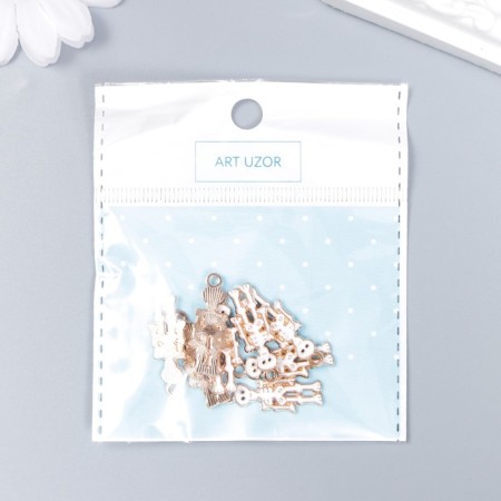 Decor for creativity Metal, Emal "Skeleton" White 2.5x0.9 cm-3