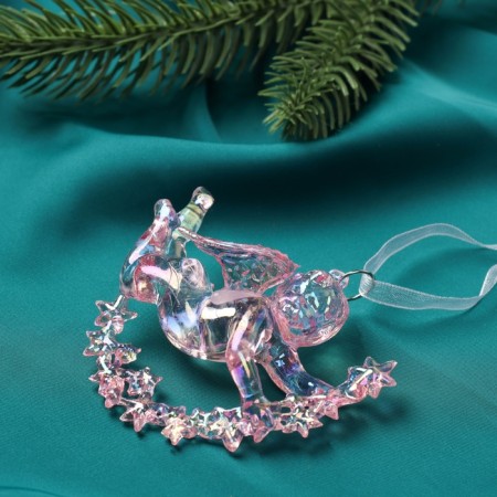 Christmas tree decoration "Angel on the stars" 7x8 cm, lilac overflow-1