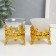Glass candlestick, plastic on 1 candle "Heart from leaves Heart" gold 6.5x6x6 cm