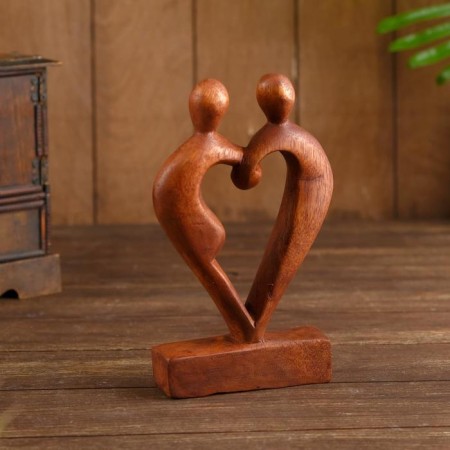 Souvenir tree "steam heart" brown color 20x10x3 cm