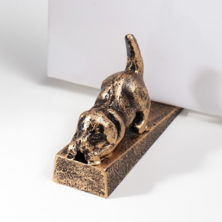 Stopper door cast iron "dog" Golden Patina 10x5x15 cm