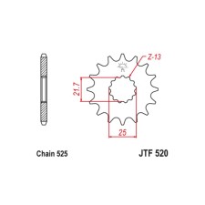 Звезда ведущая JT sprockets JTF520-17, цепь 525, 17 зубьев