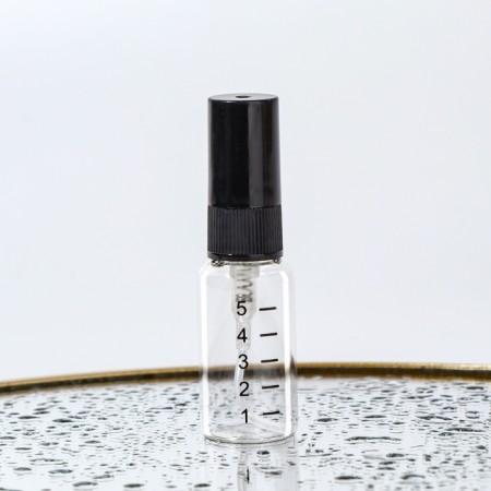 A bottle for storage, with a spray, packing 10 pcs, 5 ml, black/transparent color-1