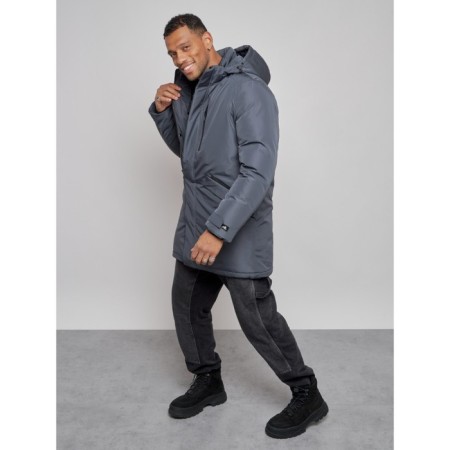 Lengered male winter, size 48, dark gray color-9