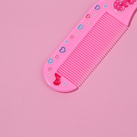 A set with a mirror and a comb “cherry”, 12 × 6.1 cm, pink color-2