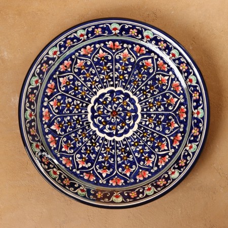 Largan Rishtan ceramics "Flowers", 36 cm, blue-3