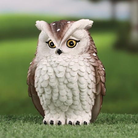 Garden figure "owl" bright, 9x9x14cm-1