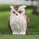 Garden figure "owl" bright, 9x9x14cm