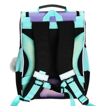School standard, 33 x 25 x 13 cm, Grizzly, + bag for shoes, black/lilac-4