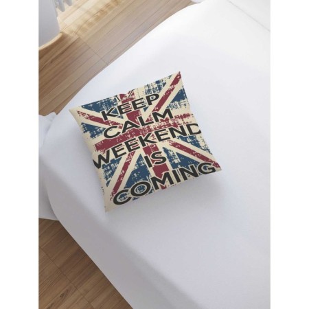 Decorative pillowcase "British flag and inscription in English", on a zipper, size 45x45 cm-1